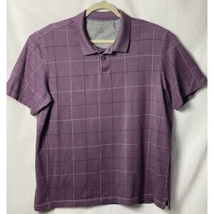 Van Heusen Flex Classic Fit Polo Shirt Men's Size XL Windowpane Purple